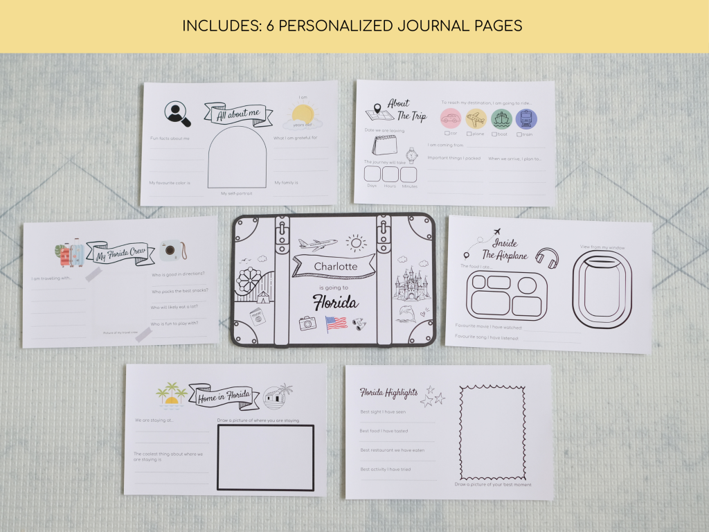Florida Kids travel journal sample pages