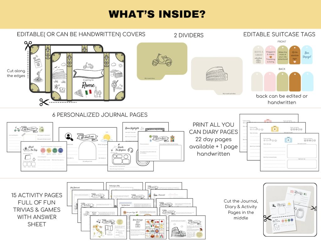 What's inside our Rome Kids Travel Journal